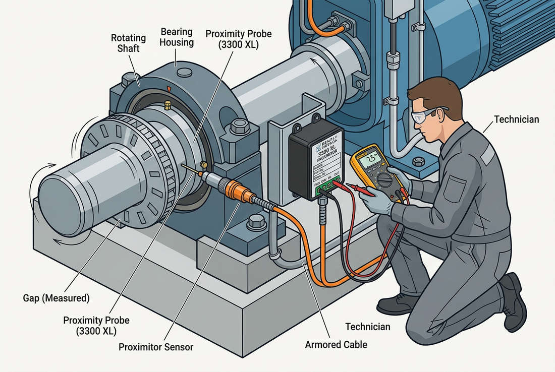 Bently Nevada 3300 XL Proximity Probe Troubleshooting Technical Illustration
