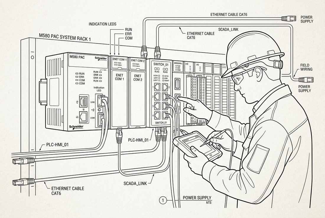 Schneider Modicon M580 Troubleshooting: Ethernet I/O and Network Diagnostics